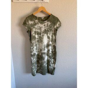 Womens Gap Tie Dye Green and White Shirt Dress Casual